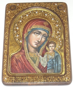 Живописная икона Казанской Божьей Матери